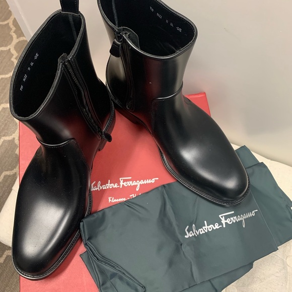 Salvatore Ferragamo Other - Salvatore Ferragamo Baltimora Black Rain Boots 11